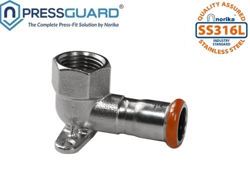 keluli tahan karat 304 press-fit siku piring dinding (FI)